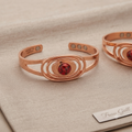 Kupferarmband - roter Stein