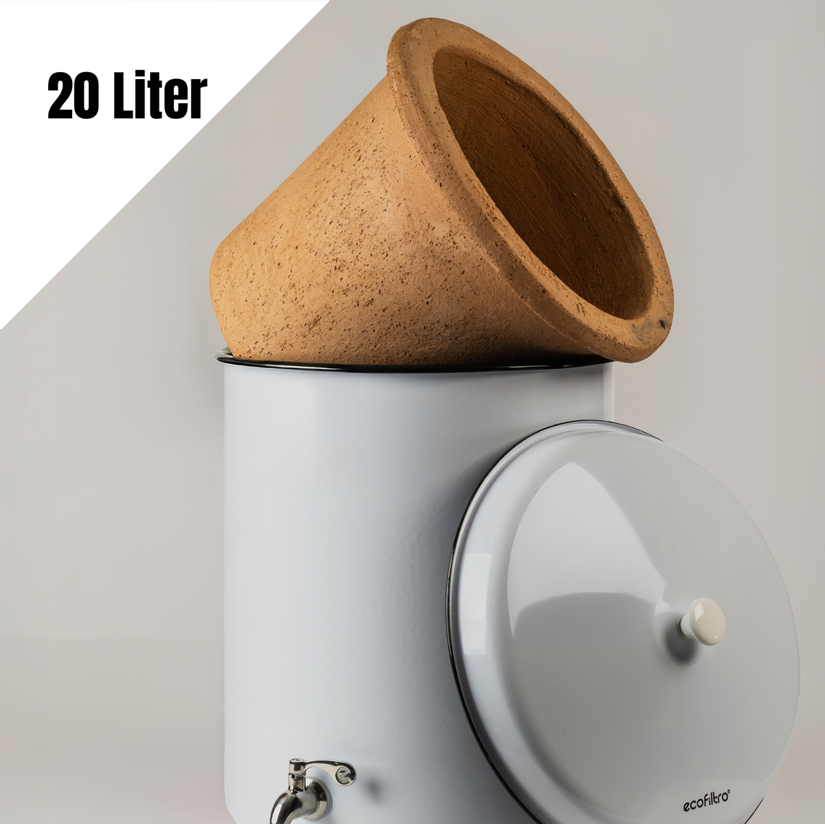 Ecofiltro Wasserfilter 20L - der Große - Weiß