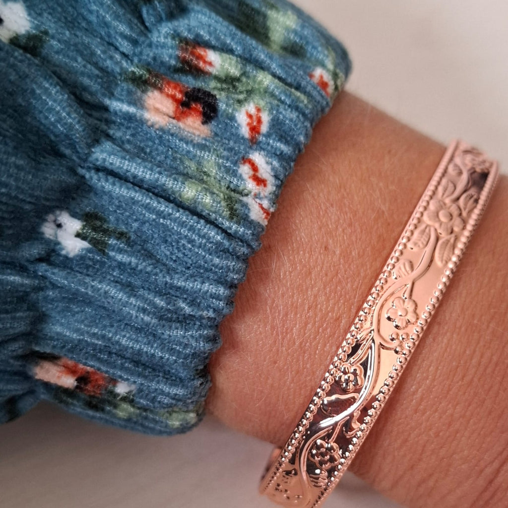 Kupferarmband - Floral